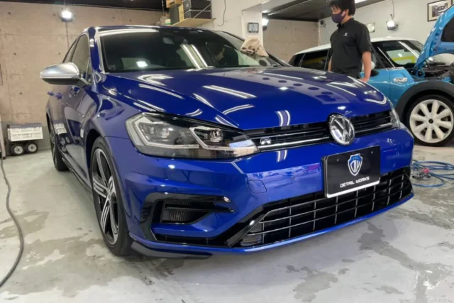 再塗装後の肌目と仕上がりが粗い⁉ゆず肌の修正研磨とコーティング再施工/VW GOLF-R